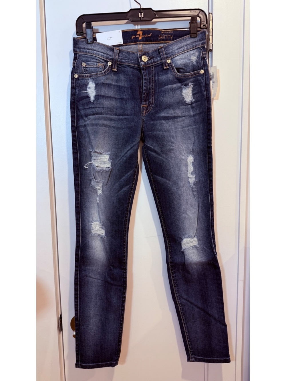 7 for all mankind Super Skinny Distressed Jeans Size 27